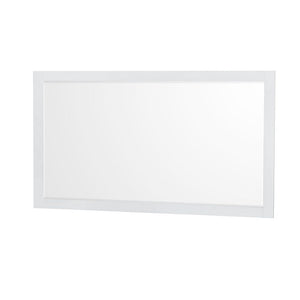 Wyndham Collection WCS141460SWHWCUNSM58 Sheffield 60 Inch Single Bathroom Vanity in White, White Cultured Marble Countertop, Undermount Square Sink, 58 Inch Mirror