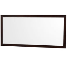 Load image into Gallery viewer, Wyndham Collection WCS141480DESC2UNSM70 Sheffield 80 Inch Double Bathroom Vanity in Espresso, Carrara Cultured Marble Countertop, Undermount Square Sinks, 70 Inch Mirror