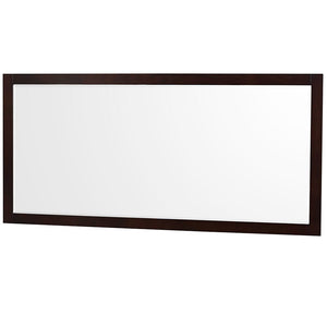 Wyndham Collection WCS141480DESC2UNSM70 Sheffield 80 Inch Double Bathroom Vanity in Espresso, Carrara Cultured Marble Countertop, Undermount Square Sinks, 70 Inch Mirror