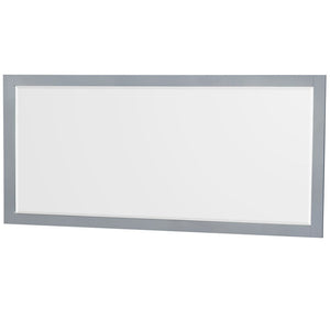 Wyndham Collection WCS141480DGYWCUNSM70 Sheffield 80 Inch Double Bathroom Vanity in Gray, White Cultured Marble Countertop, Undermount Square Sinks, 70 Inch Mirror