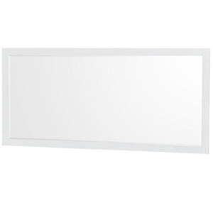 Wyndham Collection WCS141480DWHC2UNSM70 Sheffield 80 Inch Double Bathroom Vanity in White, Carrara Cultured Marble Countertop, Undermount Square Sinks, 70 Inch Mirror