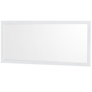 Wyndham Collection WCS141472DWHC2UNSM70 Sheffield 72 Inch Double Bathroom Vanity in White, Carrara Cultured Marble Countertop, Undermount Square Sinks, 70 Inch Mirror
