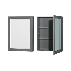 Wyndham Collection WCS141436SKGWCUNSMED Sheffield 36 Inch Single Bathroom Vanity in Dark Gray, White Cultured Marble Countertop, Undermount Square Sink, Medicine Cabinet