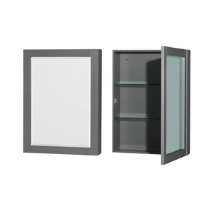 Wyndham Collection WCS141480DKGCMUNSMED Sheffield 80 Inch Double Bathroom Vanity in Dark Gray, White Carrara Marble Countertop, Undermount Square Sinks, and Medicine Cabinets