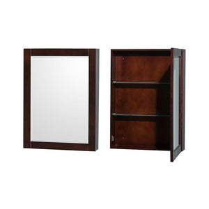 Wyndham Collection WCS141448SESWCUNSMED Sheffield 48 Inch Single Bathroom Vanity in Espresso, White Cultured Marble Countertop, Undermount Square Sink, Medicine Cabinet