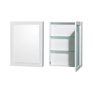 Wyndham Collection WCS141448SWHWCUNSMED Sheffield 48 Inch Single Bathroom Vanity in White, White Cultured Marble Countertop, Undermount Square Sink, Medicine Cabinet