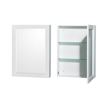 Load image into Gallery viewer, Wyndham Collection WCS141436SWHWCUNSMED Sheffield 36 Inch Single Bathroom Vanity in White, White Cultured Marble Countertop, Undermount Square Sink, Medicine Cabinet