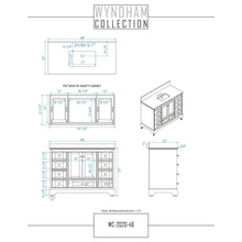 Load image into Gallery viewer, Wyndham Collection WCS202048SWGWCUNSMXX Deborah 48 Inch Single Bathroom Vanity in White, White Cultured Marble Countertop, Undermount Square Sink, Brushed Gold Trim, No Mirror