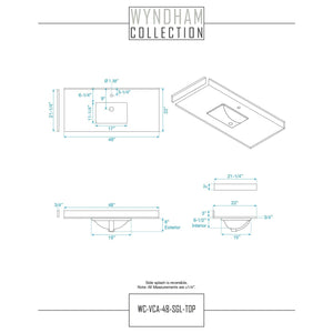 Wyndham Collection WCS202048SWGWCUNSMED Deborah 48 Inch Single Bathroom Vanity in White, White Cultured Marble Countertop, Undermount Square Sink, Brushed Gold Trim, Medicine Cabinet