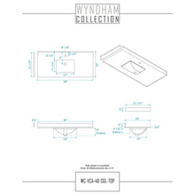 Load image into Gallery viewer, Wyndham Collection WCS202048SWGWCUNSMXX Deborah 48 Inch Single Bathroom Vanity in White, White Cultured Marble Countertop, Undermount Square Sink, Brushed Gold Trim, No Mirror