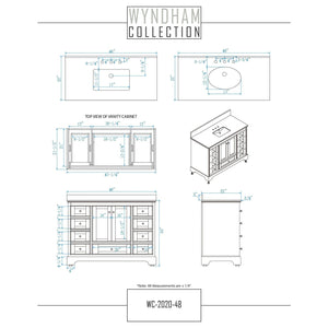 Wyndham Collection WCS202048SWGCMUNOM46 Deborah 48 Inch Single Bathroom Vanity in White, White Carrara Marble Countertop, Undermount Oval Sink, Brushed Gold Trim, 46 Inch Mirror