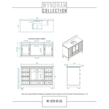 Load image into Gallery viewer, Wyndham Collection WCS202060SWGWCUNSMXX Deborah 60 Inch Single Bathroom Vanity in White, White Cultured Marble Countertop, Undermount Square Sink, Brushed Gold Trim, No Mirror