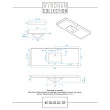 Load image into Gallery viewer, Wyndham Collection WCS202060SWGC2UNSMED Deborah 60 Inch Single Bathroom Vanity in White, Carrara Cultured Marble Countertop, Undermount Square Sink, Brushed Gold Trim, Medicine Cabinet
