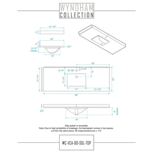 Wyndham Collection WCS202060SWGC2UNSMED Deborah 60 Inch Single Bathroom Vanity in White, Carrara Cultured Marble Countertop, Undermount Square Sink, Brushed Gold Trim, Medicine Cabinet