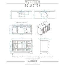 Load image into Gallery viewer, Wyndham Collection WCS202060SWGCXSXXMED Deborah 60 Inch Single Bathroom Vanity in White, No Countertop, No Sink, Brushed Gold Trim, Medicine Cabinet