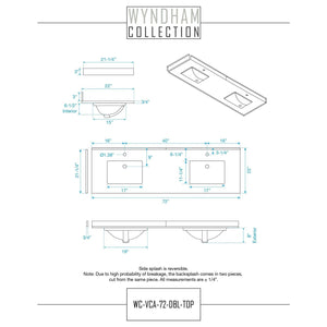 Wyndham Collection WCS202072DWGWCUNSMED Deborah 72 Inch Double Bathroom Vanity in White, White Cultured Marble Countertop, Undermount Square Sinks, Brushed Gold Trim, Medicine Cabinets