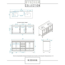 Load image into Gallery viewer, Wyndham Collection WCS202080DKGC2UNSM70 Deborah 80 Inch Double Bathroom Vanity in Dark Gray, Light-Vein Carrara Cultured Marble Countertop, Undermount Square Sinks, 70 Inch Mirror