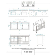 Load image into Gallery viewer, Wyndham Collection WCS202080DWGCMUNSM70 Deborah 80 Inch Double Bathroom Vanity in White, White Carrara Marble Countertop, Undermount Square Sinks, Brushed Gold Trim, 70 Inch Mirror