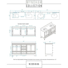 Load image into Gallery viewer, Wyndham Collection WCS202080DWGCXSXXM70 Deborah 80 Inch Double Bathroom Vanity in White, No Countertop, No Sinks, Brushed Gold Trim, 70 Inch Mirror