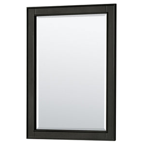Wyndham Collection WCS202080DDEWCUNSM24 Deborah 80 Inch Double Bathroom Vanity in Dark Espresso, White Cultured Marble Countertop, Undermount Square Sinks, 24 Inch Mirrors