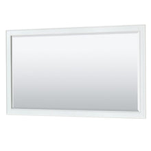 Load image into Gallery viewer, Wyndham Collection WCS202060DWGCMUNSM58 Deborah 60 Inch Double Bathroom Vanity in White, White Carrara Marble Countertop, Undermount Square Sinks, Brushed Gold Trim, 58 Inch Mirror