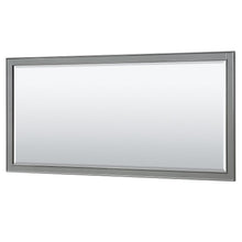 Load image into Gallery viewer, Wyndham Collection WCS202072DKGCXSXXM70 Deborah 72 Inch Double Bathroom Vanity in Dark Gray, No Countertop, No Sinks, and 70 Inch Mirror