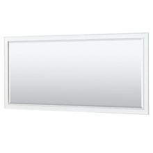 Load image into Gallery viewer, Wyndham Collection WCS202080DWHC2UNSM70 Deborah 80 Inch Double Bathroom Vanity in White, Light-Vein Carrara Cultured Marble Countertop, Undermount Square Sinks, 70 Inch Mirror