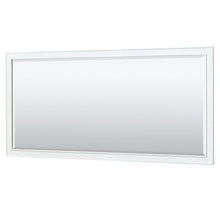 Load image into Gallery viewer, Wyndham Collection WCS202080DWGCMUNSM70 Deborah 80 Inch Double Bathroom Vanity in White, White Carrara Marble Countertop, Undermount Square Sinks, Brushed Gold Trim, 70 Inch Mirror