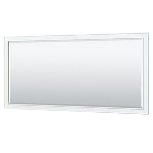 Wyndham Collection WCS202080DWGCMUNSM70 Deborah 80 Inch Double Bathroom Vanity in White, White Carrara Marble Countertop, Undermount Square Sinks, Brushed Gold Trim, 70 Inch Mirror