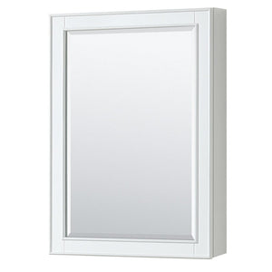 Wyndham Collection WCS202036SWGCXSXXMED Deborah 36 Inch Single Bathroom Vanity in White, No Countertop, No Sink, Brushed Gold Trim, Medicine Cabinet