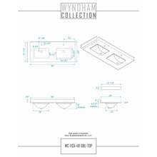 Load image into Gallery viewer, Wyndham Collection WCV232348DWGWCUNSM46 Avery 48 Inch Double Bathroom Vanity in White, White Cultured Marble Countertop, Undermount Square Sinks, 46 Inch Mirror, Brushed Gold Trim