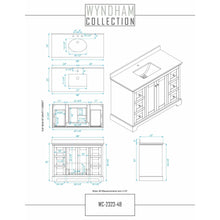 Load image into Gallery viewer, Wyndham Collection WCV232348SWGCMUNSMXX Avery 48 Inch Single Bathroom Vanity in White, White Carrara Marble Countertop, Undermount Square Sink, Brushed Gold Trim