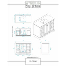 Load image into Gallery viewer, Wyndham Collection WCV232348SWGC2UNSMXX Avery 48 Inch Single Bathroom Vanity in White, Light-Vein Carrara Cultured Marble Countertop, Undermount Square Sink, Brushed Gold Trim