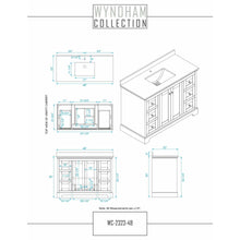 Load image into Gallery viewer, Wyndham Collection WCV232348SWGWCUNSM46 Avery 48 Inch Single Bathroom Vanity in White, White Cultured Marble Countertop, Undermount Square Sink, 46 Inch Mirror, Brushed Gold Trim