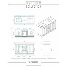 Load image into Gallery viewer, Wyndham Collection WCV232360DWGWCUNSMXX Avery 60 Inch Double Bathroom Vanity in White, White Cultured Marble Countertop, Undermount Square Sinks, Brushed Gold Trim