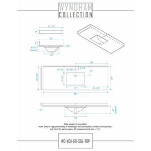 Wyndham Collection WCV232360SWGC2UNSM58 Avery 60 Inch Single Bathroom Vanity in White, Light-Vein Carrara Cultured Marble Countertop, Undermount Square Sink, 58 Inch Mirror, Brushed Gold Trim