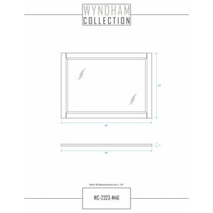 Wyndham Collection WCV232348SWGCMUNOM46 Avery 48 Inch Single Bathroom Vanity in White, White Carrara Marble Countertop, Undermount Oval Sink, 46 Inch Mirror, Brushed Gold Trim