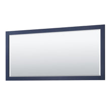 Load image into Gallery viewer, Wyndham Collection WCV232372DBLC2UNSM70 Avery 72 Inch Double Bathroom Vanity in Dark Blue, Light-Vein Carrara Cultured Marble Countertop, Undermount Square Sinks, 70 Inch Mirror