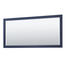 Load image into Gallery viewer, Wyndham Collection WCV232380DBLCMUNSM70 Avery 80 Inch Double Bathroom Vanity in Dark Blue, White Carrara Marble Countertop, Undermount Square Sinks, and 70 Inch Mirror