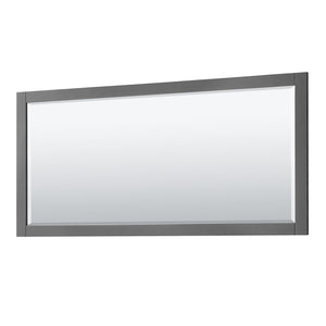 Wyndham Collection WCV232372DKGCMUNOM70 Avery 72 Inch Double Bathroom Vanity in Dark Gray, White Carrara Marble Countertop, Undermount Oval Sinks, and 70 Inch Mirror
