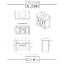Load image into Gallery viewer, Wyndham Collection WCG242442SWBWCUNSMXX Beckett 42 Inch Single Bathroom Vanity in White, White Cultured Marble Countertop, Undermount Square Sink, Matte Black Trim