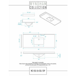 Wyndham Collection WCG242454SWBCCUNSMXX Beckett 54 Inch Single Bathroom Vanity in White, Carrara Cultured Marble Countertop, Undermount Square Sink, Matte Black Trim