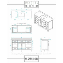 Load image into Gallery viewer, Wyndham Collection WCG242460SWBWCUNSMXX Beckett 60 Inch Single Bathroom Vanity in White, White Cultured Marble Countertop, Undermount Square Sink, Matte Black Trim