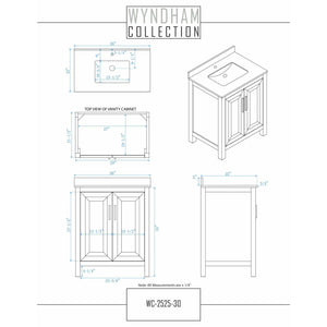 Wyndham Collection WCV252530SWGCXSXXM24 Daria 30 Inch Single Bathroom Vanity in White, No Countertop, No Sink, 24 Inch Mirror, Brushed Gold Trim