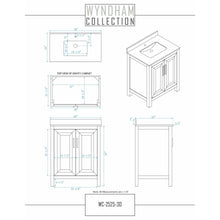 Load image into Gallery viewer, Wyndham Collection WCV252530SWGWCUNSMXX Daria 30 Inch Single Bathroom Vanity in White, White Cultured Marble Countertop, Undermount Square Sink, Brushed Gold Trim