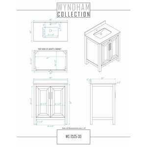 Wyndham Collection WCV252530SWGC2UNSMXX Daria 30 Inch Single Bathroom Vanity in White, Light-Vein Carrara Cultured Marble Countertop, Undermount Square Sink, Brushed Gold Trim