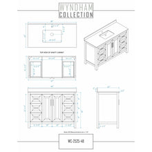 Load image into Gallery viewer, Wyndham Collection WCV252548SWGCMUNSMXX Daria 48 Inch Single Bathroom Vanity in White, White Carrara Marble Countertop, Undermount Square Sink, Brushed Gold Trim