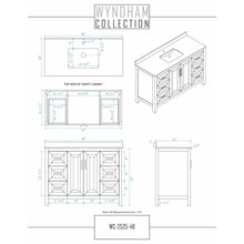 Load image into Gallery viewer, Wyndham Collection WCV252548SWGC2UNSMXX Daria 48 Inch Single Bathroom Vanity in White, Light-Vein Carrara Cultured Marble Countertop, Undermount Square Sink, Brushed Gold Trim