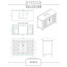 Load image into Gallery viewer, Wyndham Collection WCV252548SWGWCUNSM46 Daria 48 Inch Single Bathroom Vanity in White, White Cultured Marble Countertop, Undermount Square Sink, 46 Inch Mirror, Brushed Gold Trim