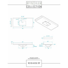 Load image into Gallery viewer, Wyndham Collection WCV252548SWGC2UNSM46 Daria 48 Inch Single Bathroom Vanity in White, Light-Vein Carrara Cultured Marble Countertop, Undermount Square Sink, 46 Inch Mirror, Brushed Gold Trim